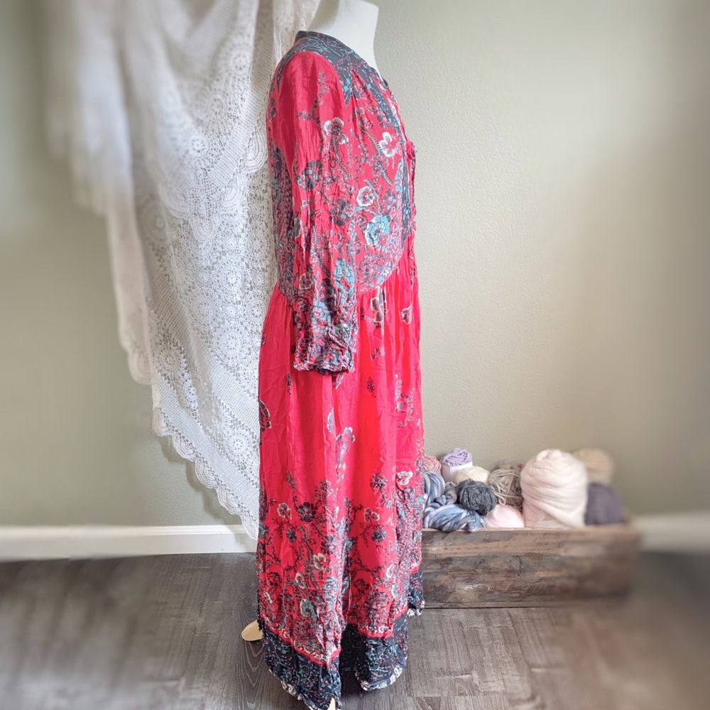 Free People Red Floral Maxi Dress - Picture 3 of 7
